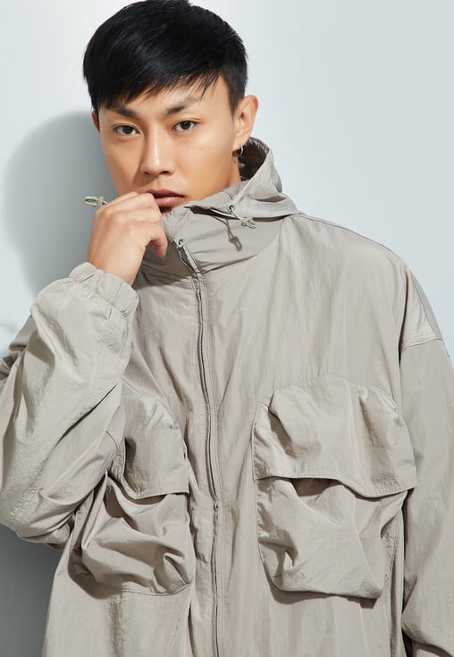 URB_N Men Solid Hooded Jacket