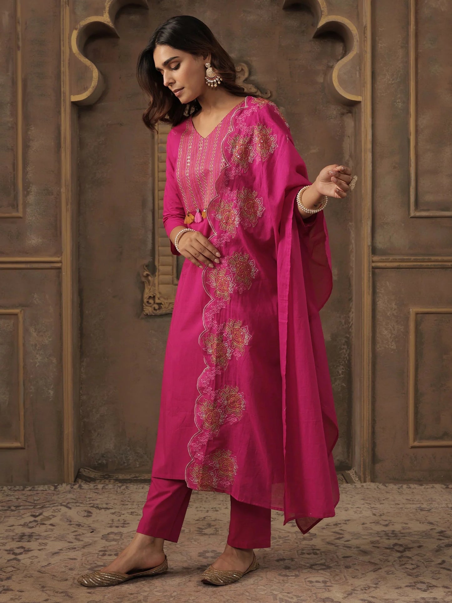 kurta trousers with dupatta set