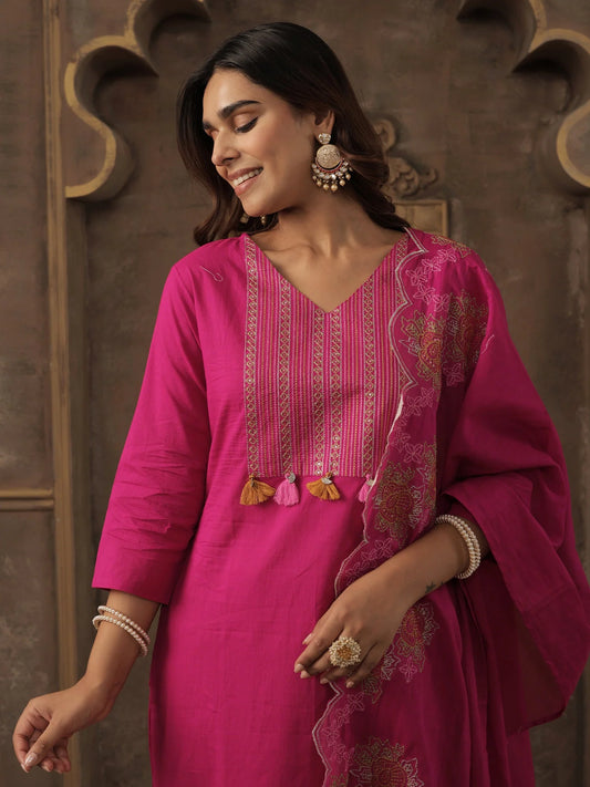 kurta trousers with dupatta set