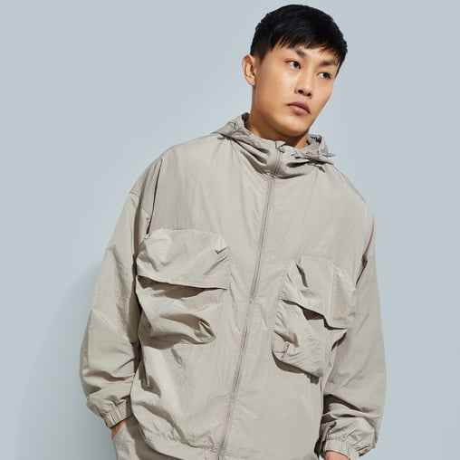 URB_N Men Solid Hooded Jacket