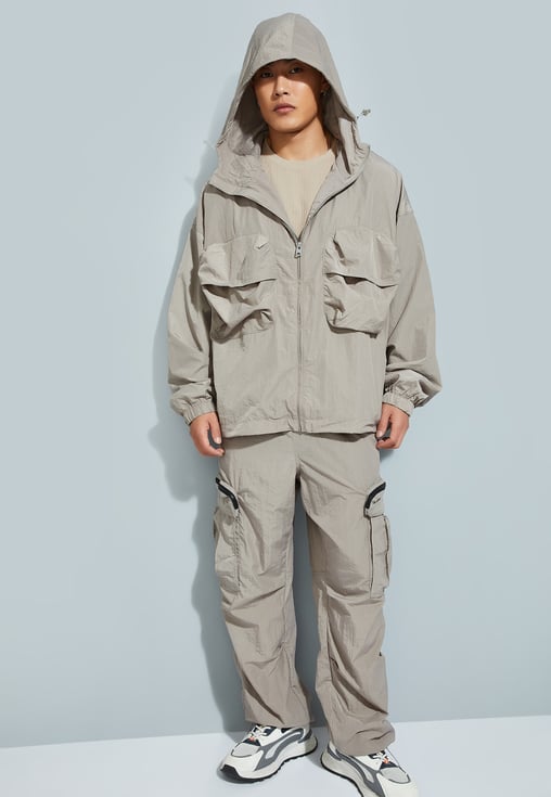 URB_N Men Solid Hooded Jacket